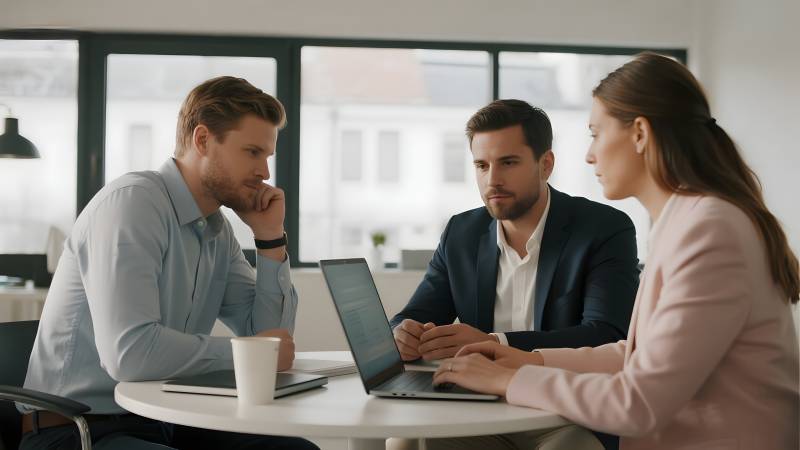 商务会议讨论中图片