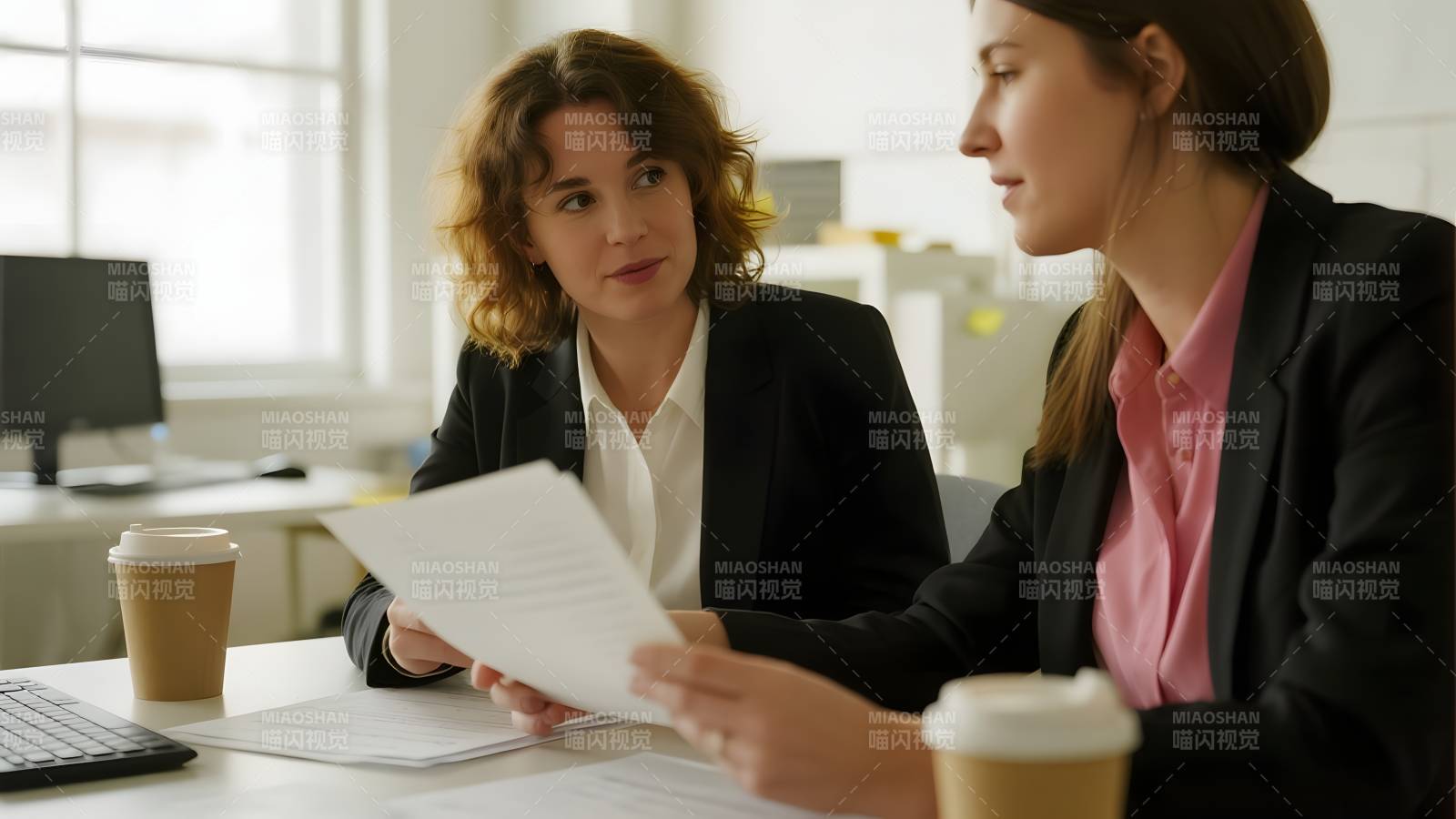职场女性讨论文件图片
