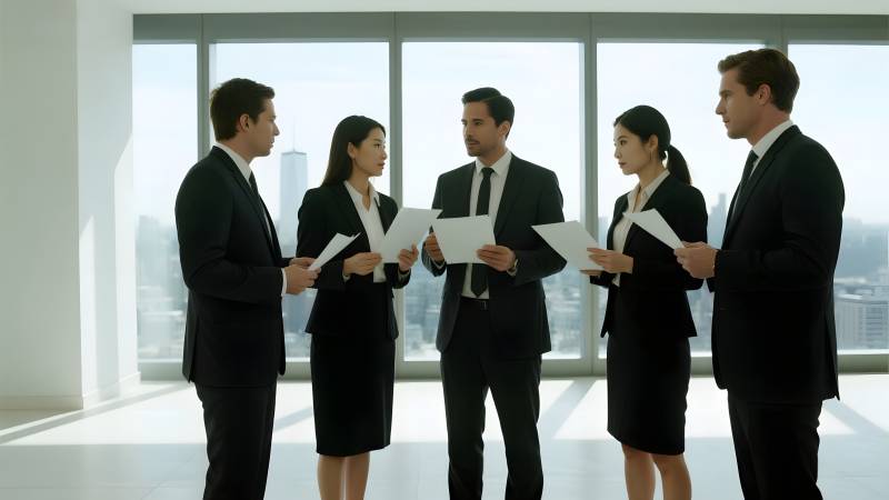 商务团队讨论文件图片