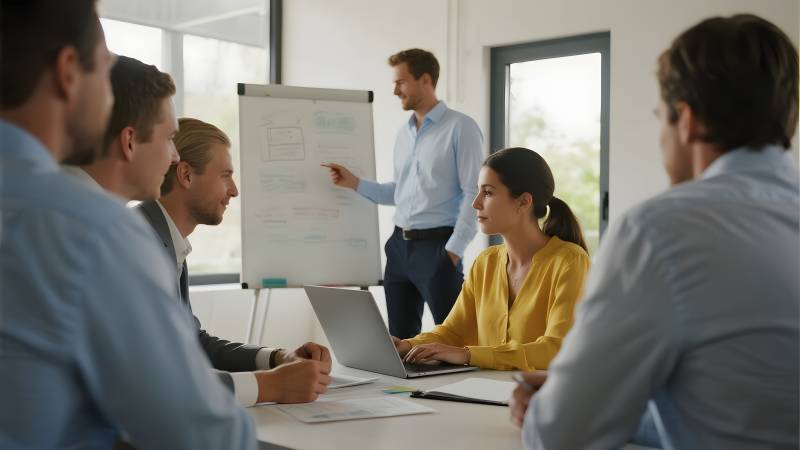 团队会议讨论中图片