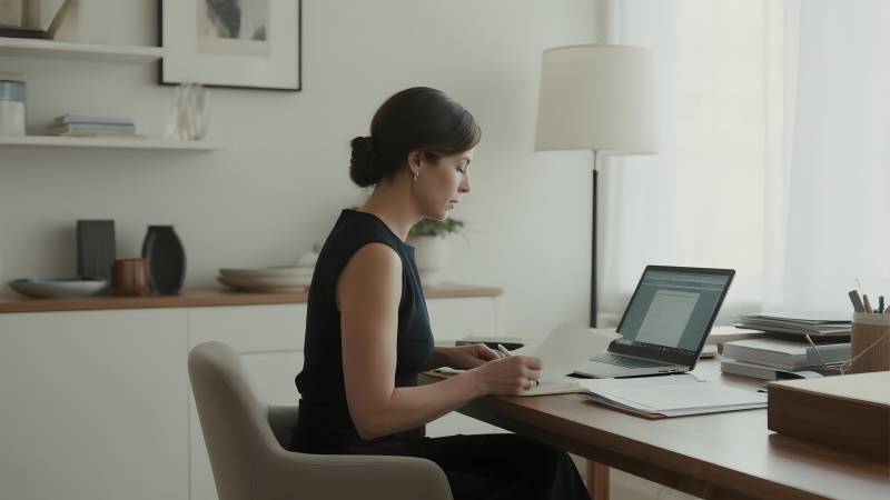 专注工作的女性图片