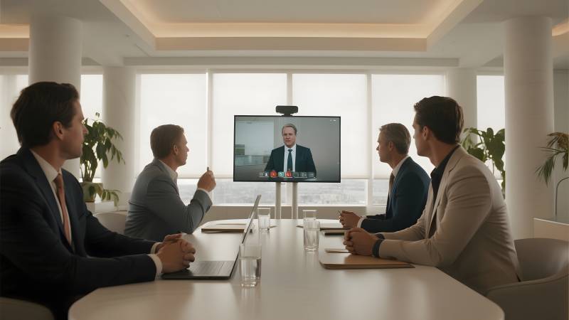 视频会议现场图片