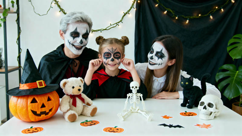万圣节家庭装扮图片