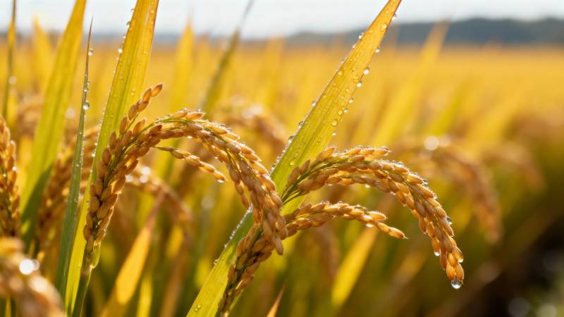 金秋稻穗饱满图片