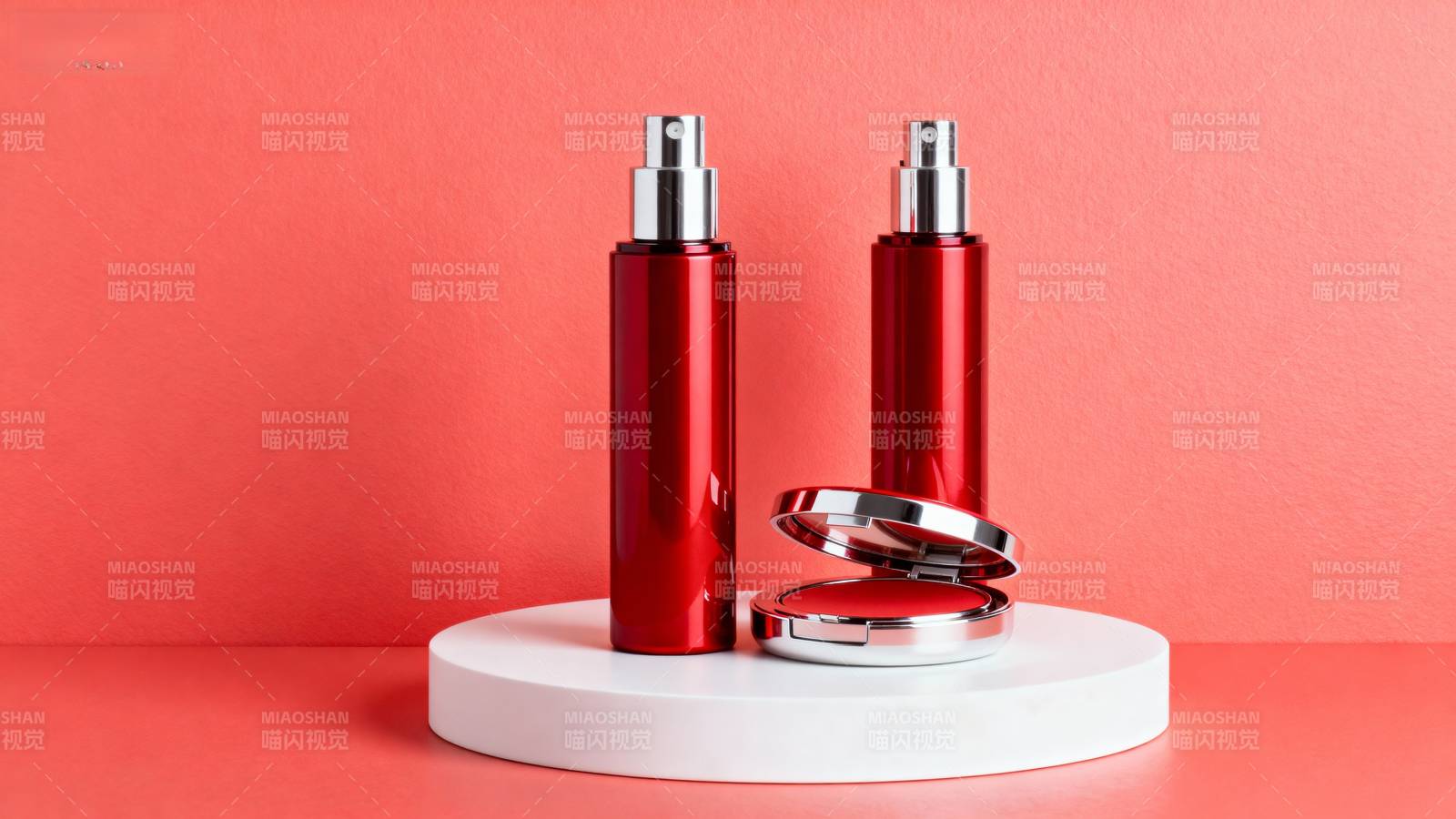 红色美妆瓶展示图片