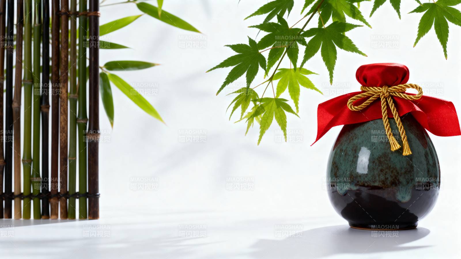 竹影清酒静谧图片