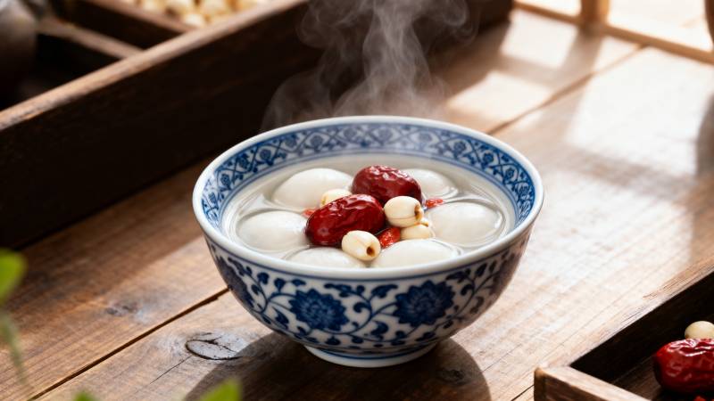 热腾腾的汤圆图片