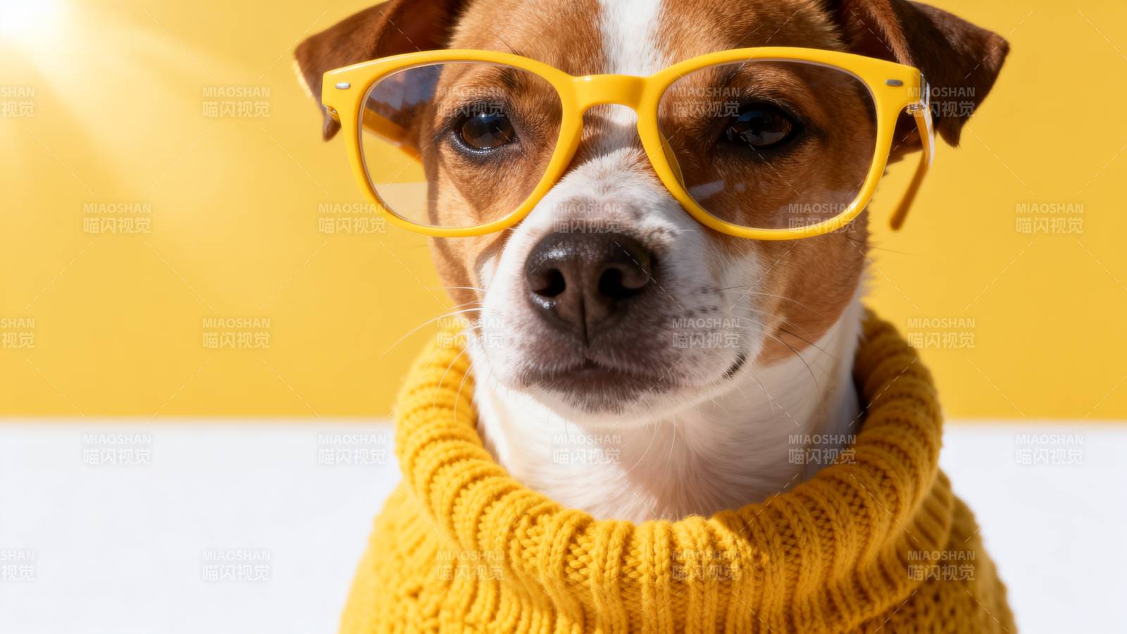 戴眼镜的狗狗图片