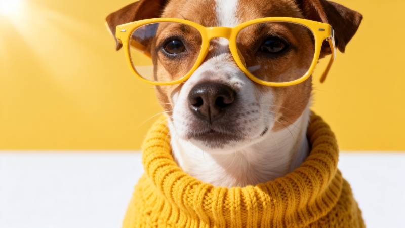 戴眼镜的狗狗图片