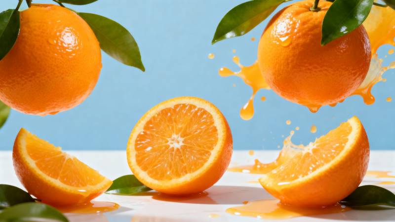橙子飞溅瞬间图片