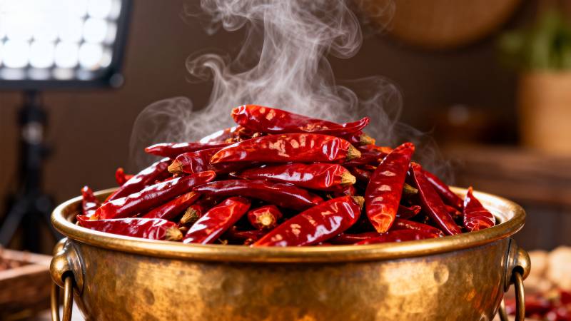 热辣红椒冒烟图片