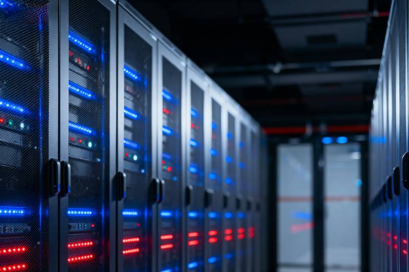 数据中心服务器阵列图片