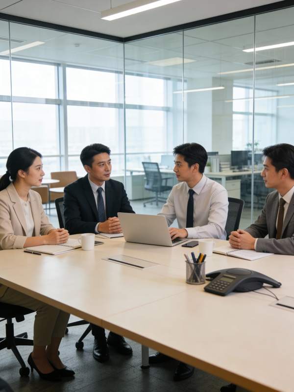 商务会议讨论中图片