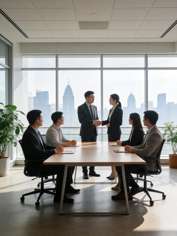 商务会议握手合作图片