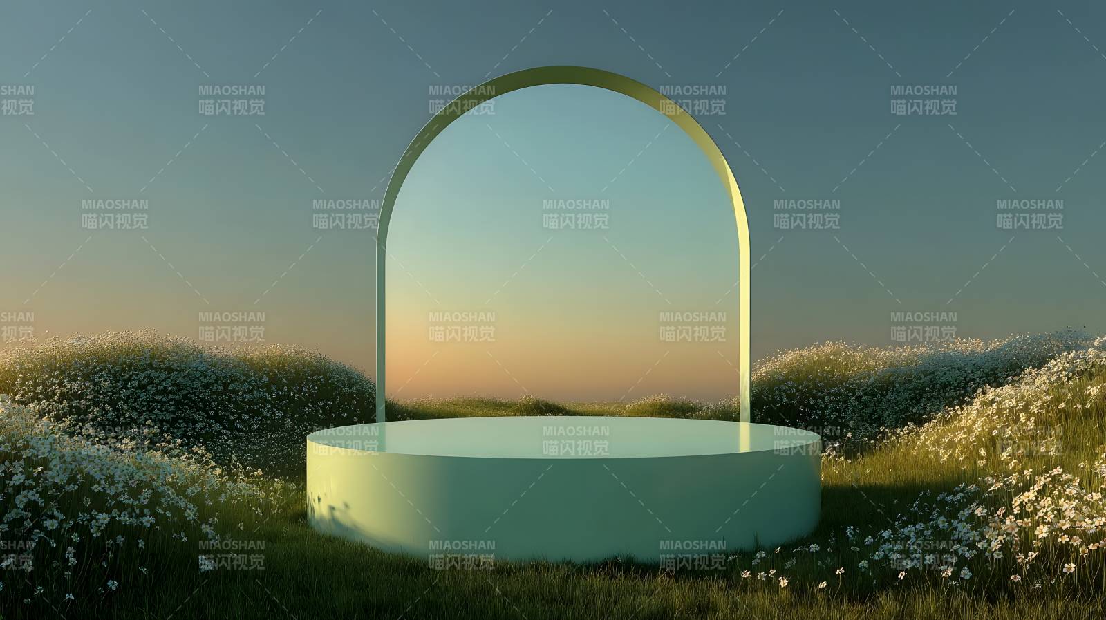 弧门花海晨曦图片