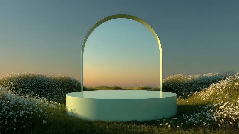 弧门花海晨曦图片