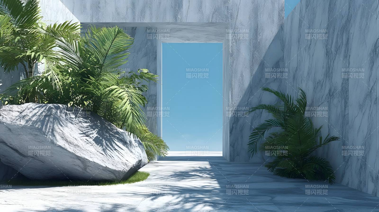 现代庭院光影图片