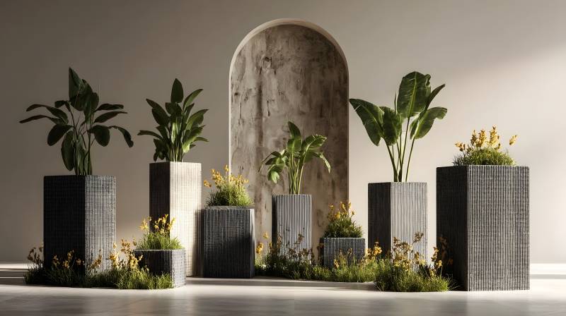 现代绿植艺术摆设图片