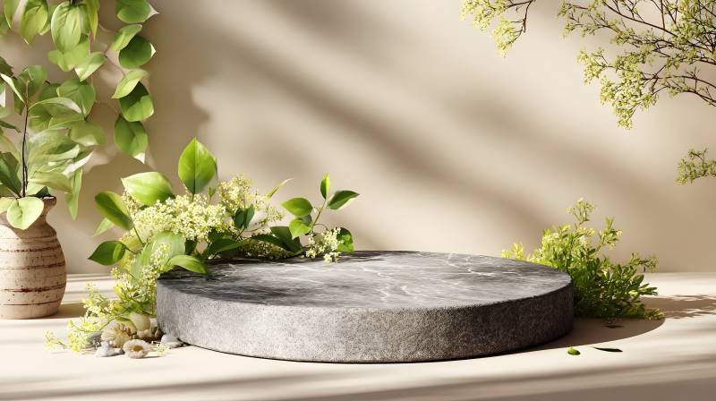 自然光影中的石台图片