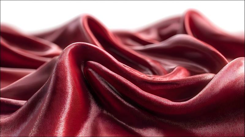 红色丝绸的柔美褶皱图片