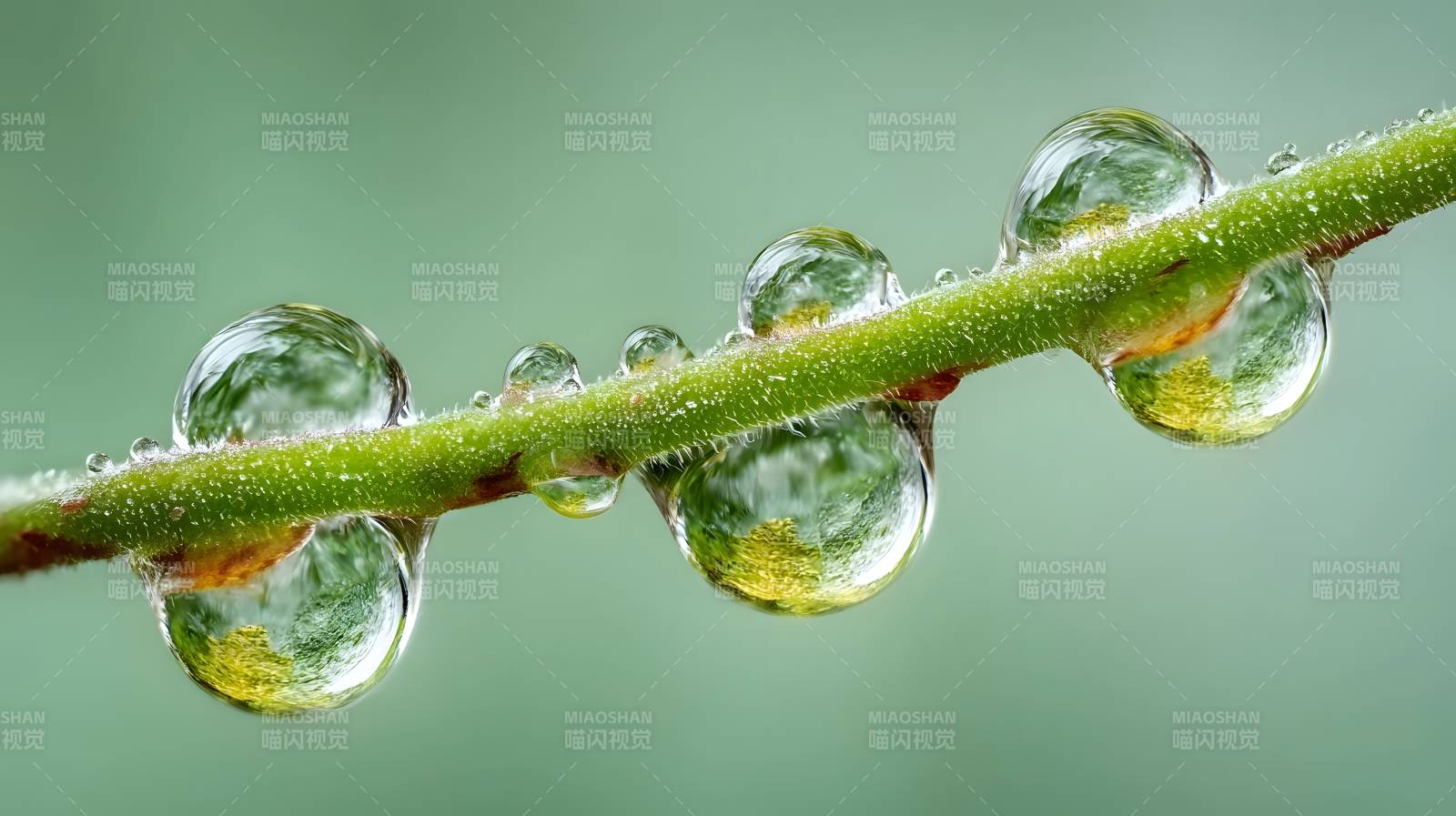 露珠晶莹挂枝头图片