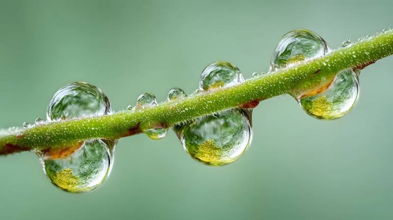 露珠晶莹挂枝头图片