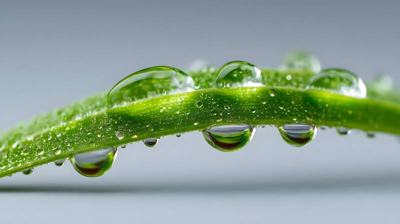 露珠凝翠叶图片