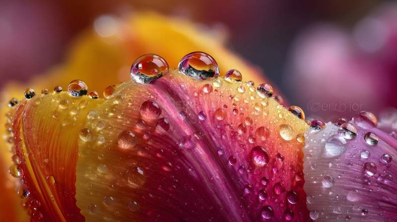 露珠映花色图片