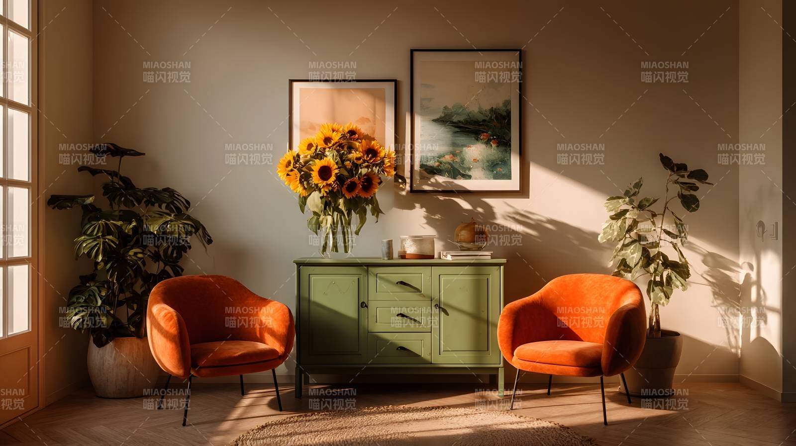 温馨客厅一角图片