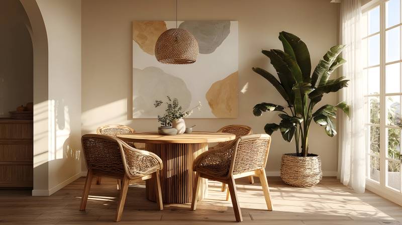 温馨自然餐桌角落图片