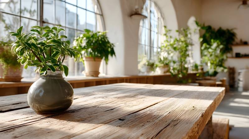 阳光下的绿植静谧图片