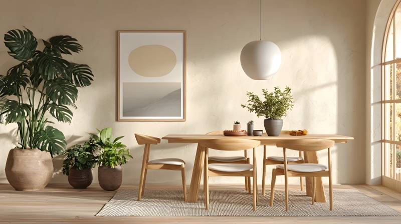 简约木质餐桌椅图片