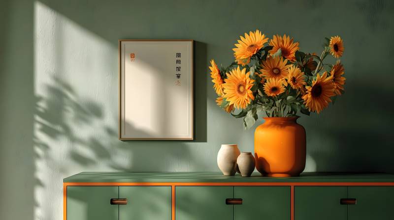 向日葵静物图图片