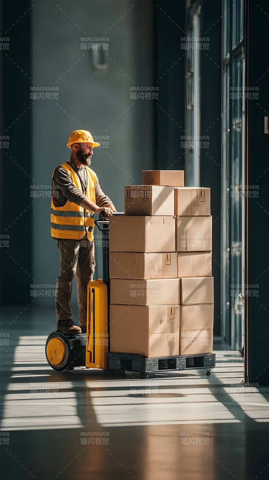 搬运工推货箱图片