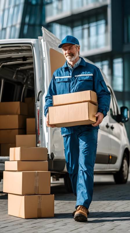 快递员搬运包裹图片