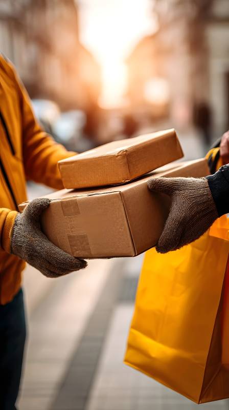 快递交接瞬间图片