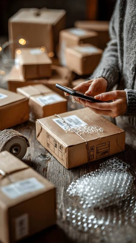 快递打包中图片