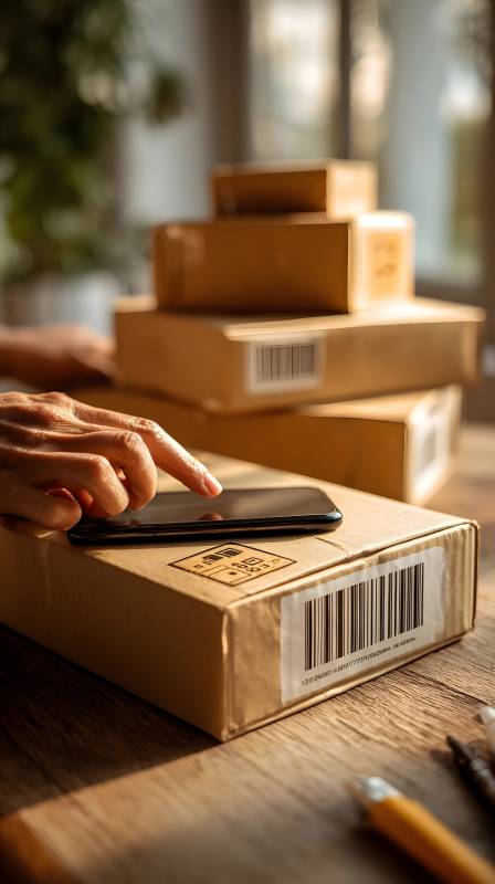 快递包裹扫码验货图片