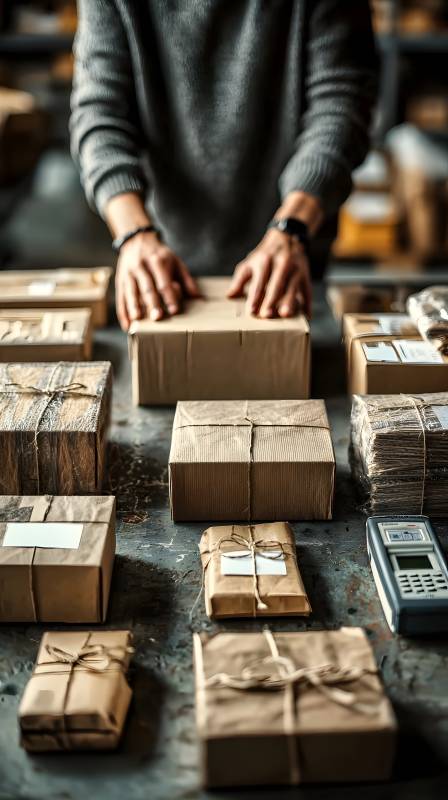 包裹打包现场图片