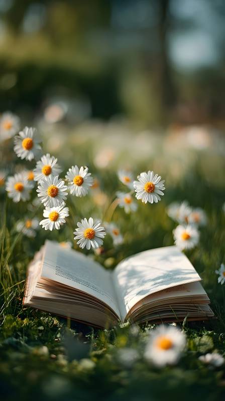 书页间的雏菊梦图片