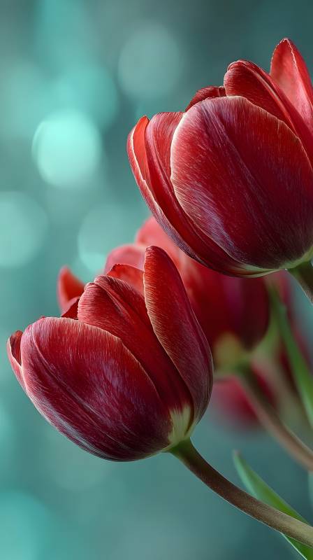 红郁金香绽放图片