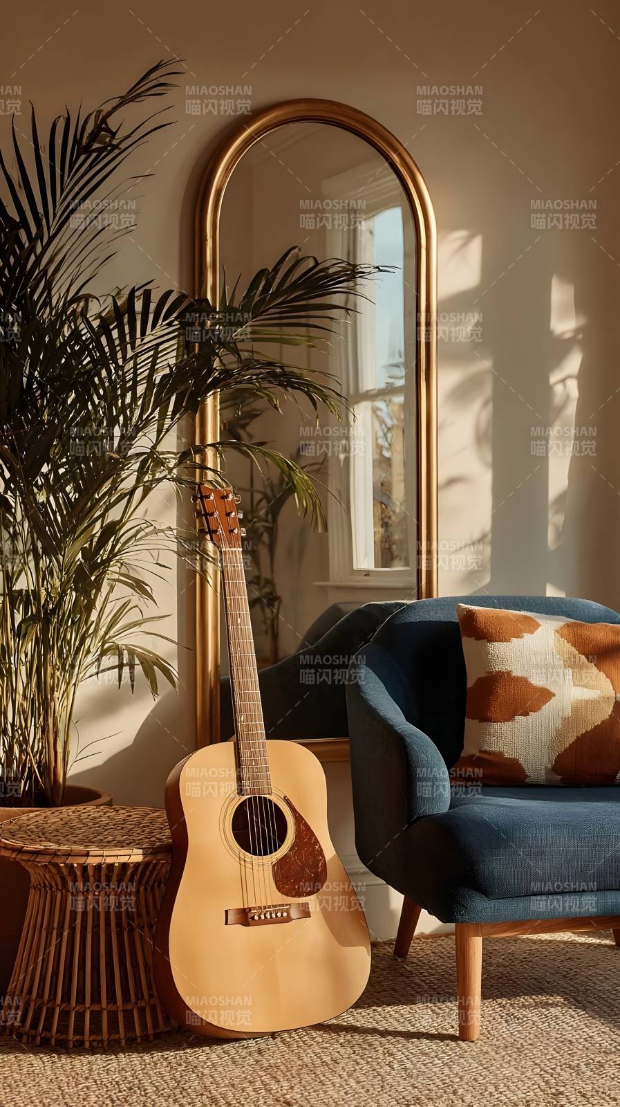 吉他静谧角落图片