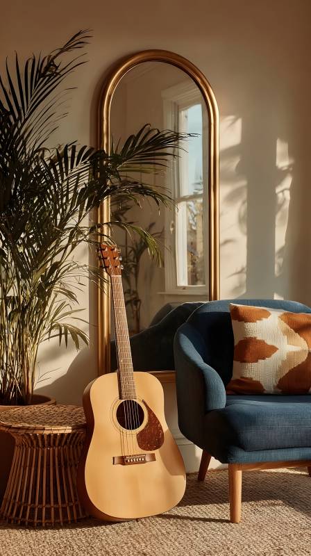 吉他静谧角落图片