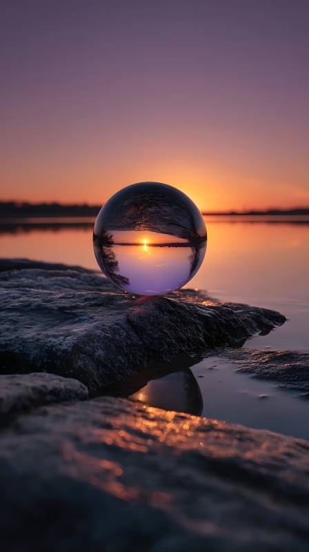 暮色中的水晶球图片