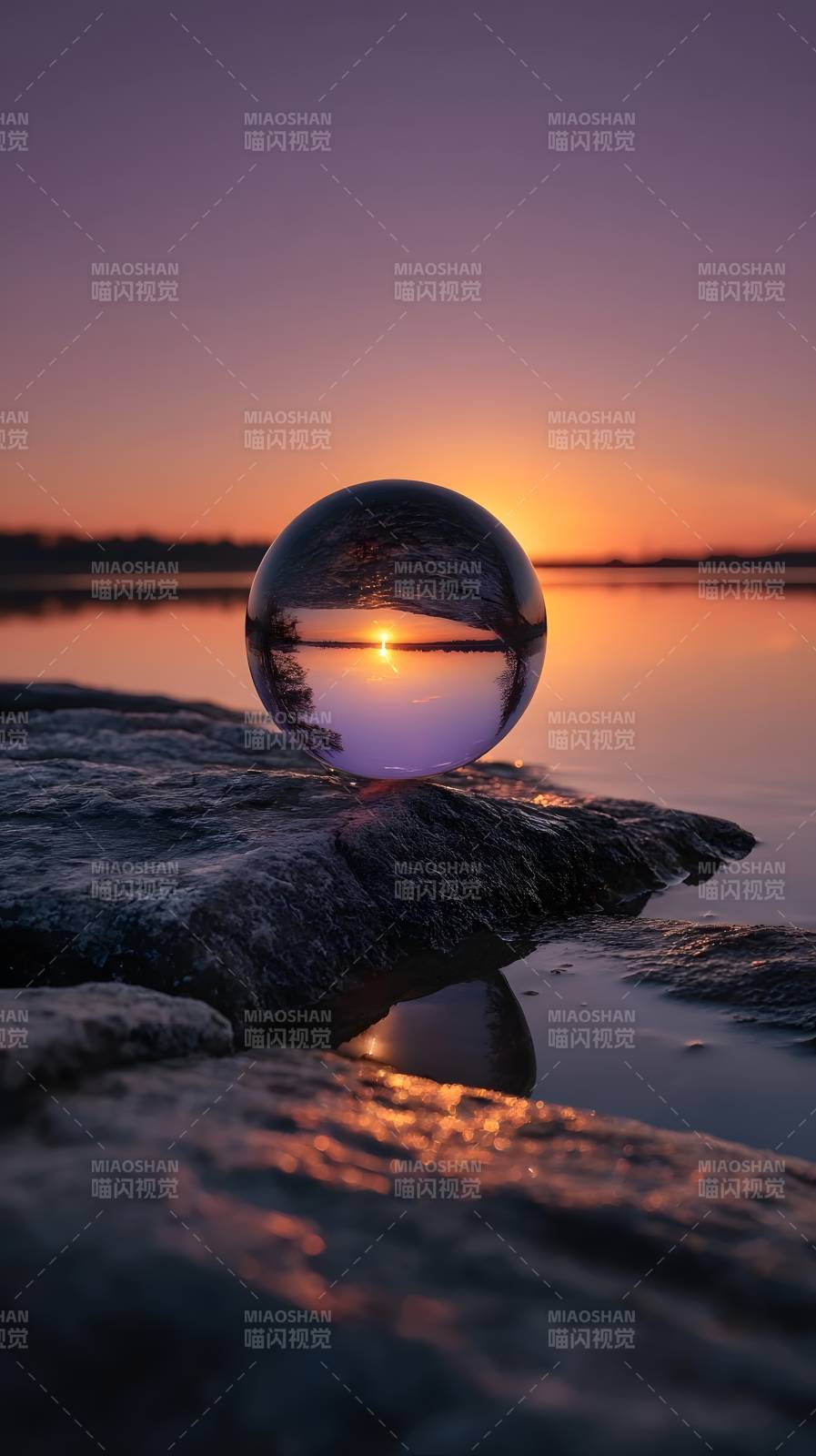 暮色中的水晶球图片