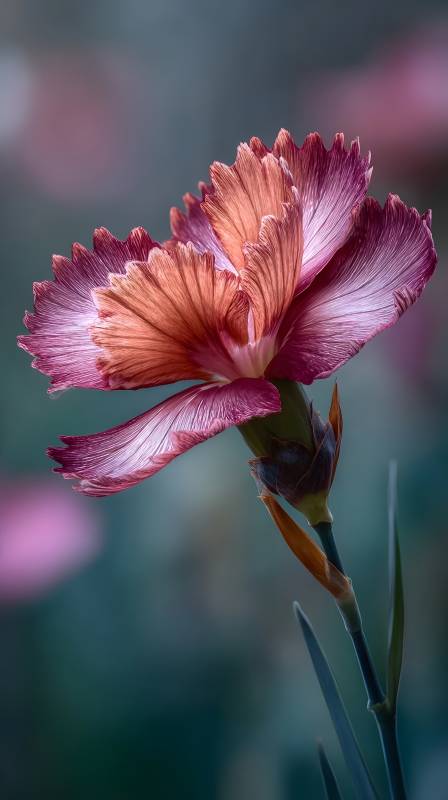 粉红鸢尾绽放图片