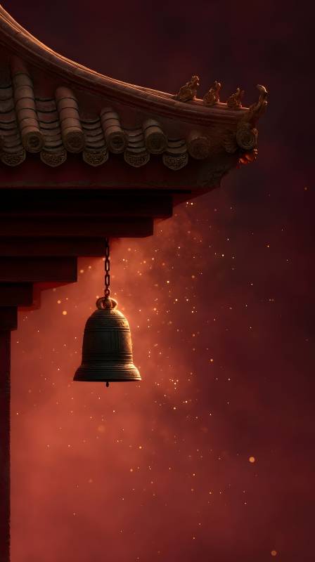 古寺钟声暮色中图片