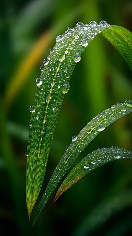 露珠叶上晶莹图片