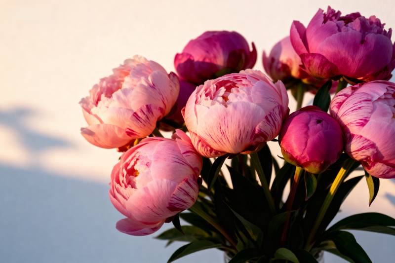 粉红牡丹绽放图片