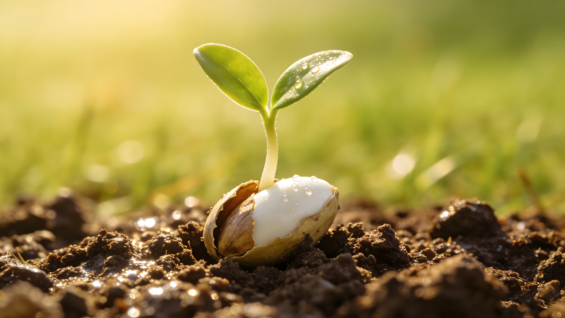 新芽破土而出图片